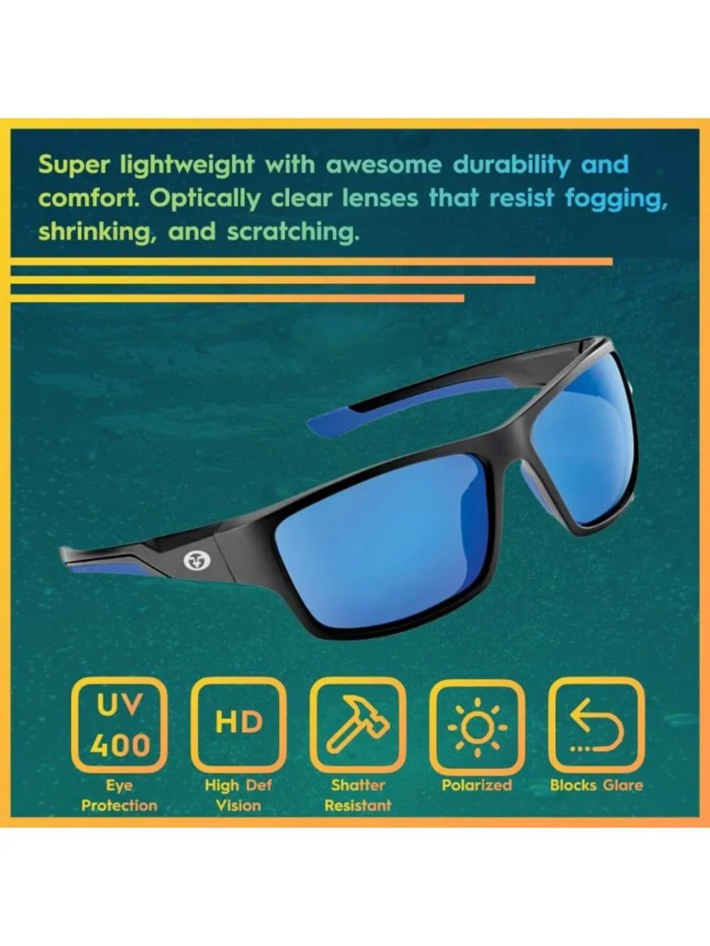 Polarized Sunglasses for Fishing, Boating & Outdoor Sports - 100% UV Protection